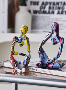 艺术摆件高级轻奢客n厅玄关电视柜酒柜装饰品抽象人物桌面摆设