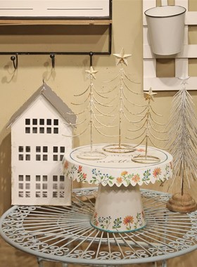 2021森得源秋季新款欧式客厅铁制碎花小摆台家Q居放置物装饰小桌