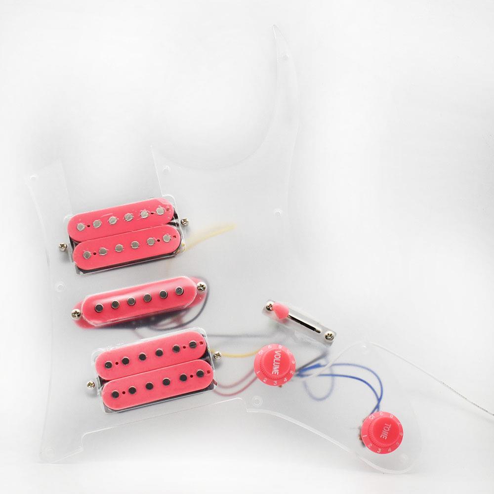 ST粉双透板明带绿色/色单双电吉他面拾音器线QPT路双线圈拾音器 - 图3