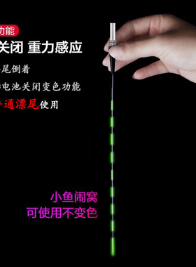重力感应咬钩变色电子漂夜光漂纳米浮漂全绿尾水无影超亮鲫鲤鱼漂