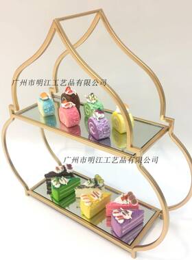 双层金甜JYJ258架展示架室属镜面摆台收纳架样板间派对心内装饰品