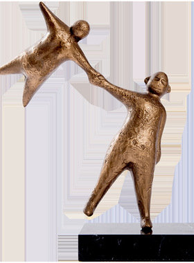 现代轻奢抽象拉手人物装饰品样板房电视柜酒柜极简摆件艺术工艺品