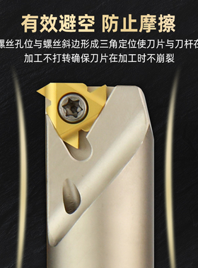 数控内螺纹铣刀杆T型槽螺纹铣刀加工中心HSMT16单刃单齿刀杆内冷