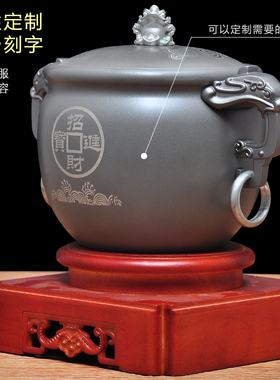 锡茶叶罐聚宝盆摆件密封罐存储醒茶罐锡制L工艺品定制公司商务礼
