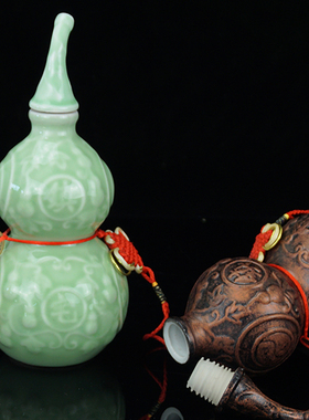 陶瓷葫芦摆件厨房在西北火烧天门开盖黄色大小号家居客Z厅玄关装