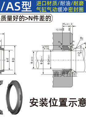 SC气缸缓冲圈亚德客AS/PP带点毛刺密封圈28*37*28*36*30*40*7.8