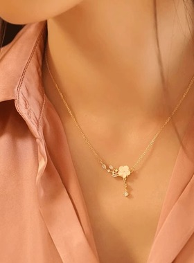 法国GVSEDUN山茶花项链女