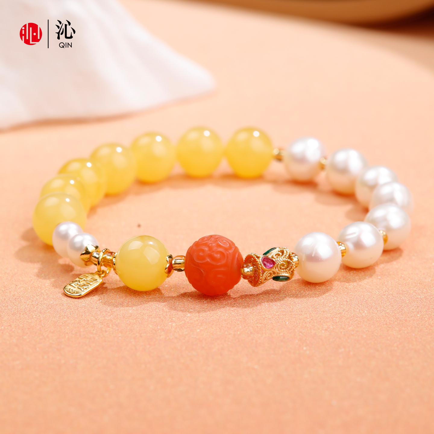 天然琥珀蜜蜡手串珍珠南红玛瑙女款手链旗舰新品 - 图2