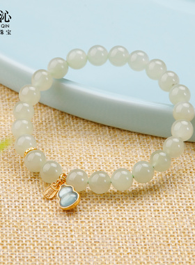 【旗舰正品】和田玉翡翠葫芦手串