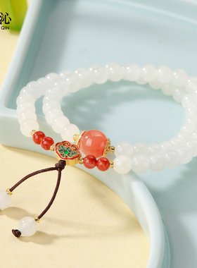 正品天然和田玉手串女款