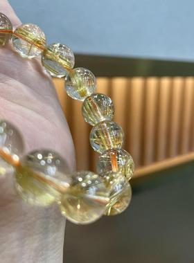 天然金发晶手串一物一图招财金钛晶手链男女生高级感天然水晶饰品