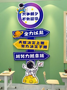 教室文化b墙贴班级布置装饰氛围黑板报材料新学期自习标语墙面励