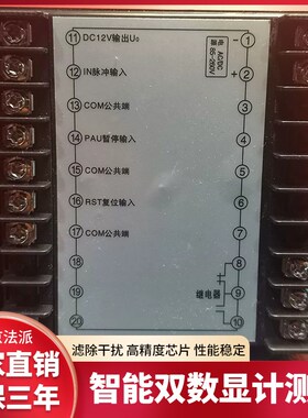 双数显计测器NJFP486时间继电器计数计时器转数表累时器220v 24v