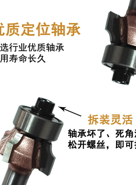4刃圆角刀 正反转PVC封边条修边机封边机倒角圆弧1/4柄铣刀具R1R2