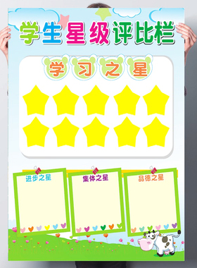 小组评比栏每月周之星积s分表小学教室班级布置装饰文化墙贴画定