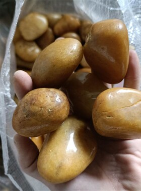 雨花石抛光d鹅卵石造景铺路五彩雨花石绿化黄色红色黑色白色鹅卵
