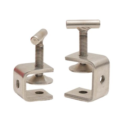 304不锈钢手拧老虎夹卡夹钢梁夹子钢管方形夹C型夹U形夹子 - 图0