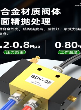 自动往复阀调速阀BDV-08气动开关气阀二位五通换向气阀气缸控制阀