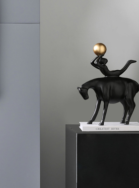 家居艺术摆件样板房售楼处软装饰轻H奢家居客厅玄关酒柜工艺品