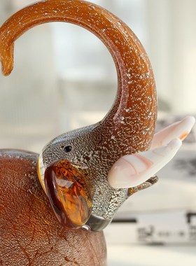 意器 琉璃摆件大象客厅样板间z酒店软装酒柜玄关装饰书房吉祥招财