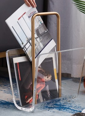 亚克力透明书架书房书立摆件酒店售楼处软装O饰品X形书架收纳摆设