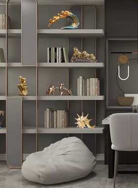 轻奢高档a书房酒柜装饰品摆件客厅电视柜玄关摆设办公室创意