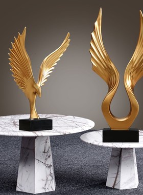 轻奢电视柜摆件办公室装饰简约大E鹏展翅摆设家居饰品酒柜礼物