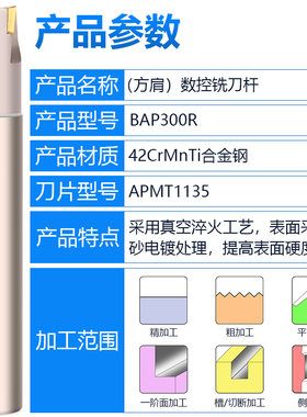BAP300R铣刀杆21R0.8圆鼻刀杆 抗震加硬立铣刀杆铣刀杆1135/1604