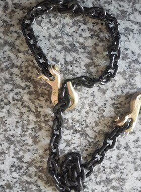 双头吊钩挂钩起重链条吊具羊角抓钩卸钢筋吊具捆绑铁链钩拖车吊链