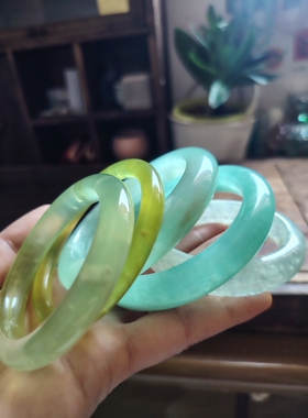 岫玉系列天然天青冻手镯女款冰种岫玉镯子送女友闺蜜生日礼物