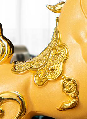 招财进宝牛饰品生肖吉祥物公司老板办公室桌面装饰乔迁开幕礼