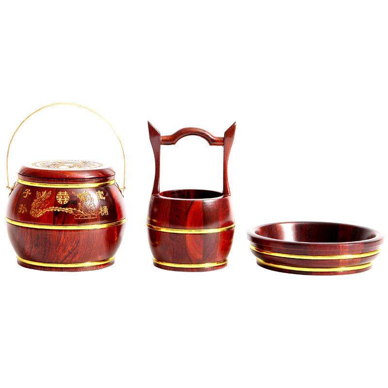 红木童桶三件套婚礼用品伴新娘婚礼装饰饰品宝贝孩子早出生红玫瑰,淘宝优惠券,粉丝福利购,淘宝优惠卷