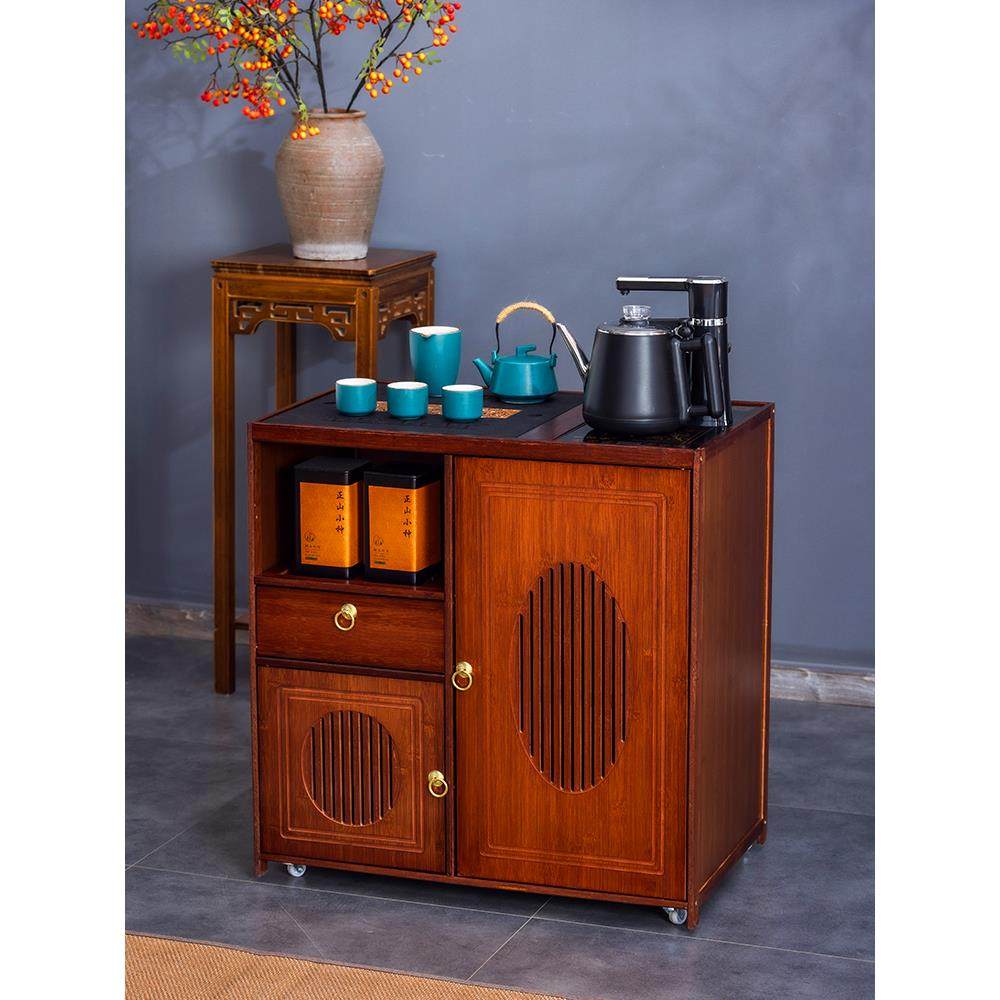 移动茶桌小茶台烧水壶一体家用茶水柜中式茶几煮泡茶桌子茶车阳台,淘宝优惠券,粉丝福利购,淘宝优惠卷