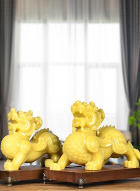 貔貅招财摆件公母一对玉石公司办公室高档客厅装饰品店铺开业礼物