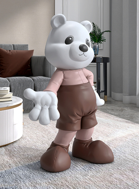 创意熊客厅摆件大型落地t沙发电视柜旁边家居饰品软装乔迁新居礼