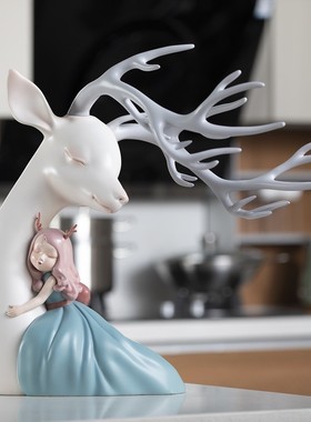 可米生活白夜童话祥鹿依赖Mii创意G客厅摆件装饰品生日礼品闺蜜