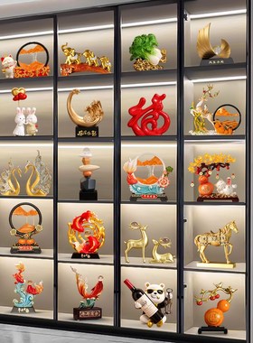 酒柜电视柜装饰品摆件轻t奢客厅餐边柜桌面办公室展示柜工艺品
