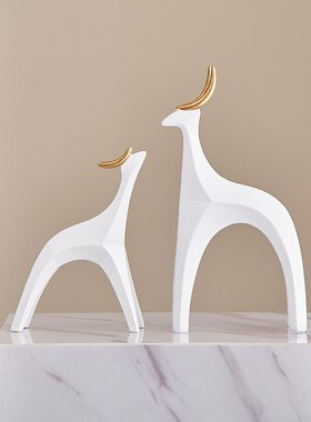 小鹿摆件家c居饰品酒柜装饰品电视柜客厅玄关轻奢高档高级感工艺