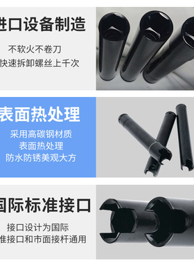 1/2电动扳手六角长套筒200mm高强度套筒架子工木工风炮22开口套头