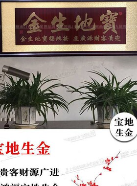 饭店餐厅开业牌匾宝地生金公司开张F工厂乔迁搬新址贺匾店铺字匾