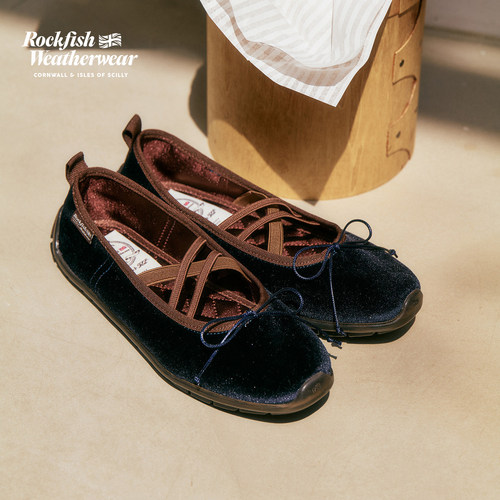 RockfishWeatherwear秋冬复古天鹅绒芭蕾舞鞋丝绒博底玛丽珍女鞋 - 图3
