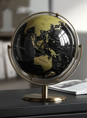 北欧创意地球仪摆件轻奢高档客厅酒柜办公室书房桌面X玄关软装饰