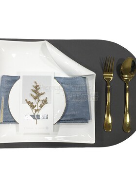 现代简约欧式样板间西餐具套装餐桌餐垫餐巾摆件U样板房餐盘饰品