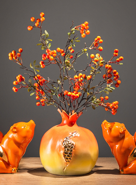 猪柿茶室茶台禅意摆件家居客厅酒柜角几新中V式工艺装饰品