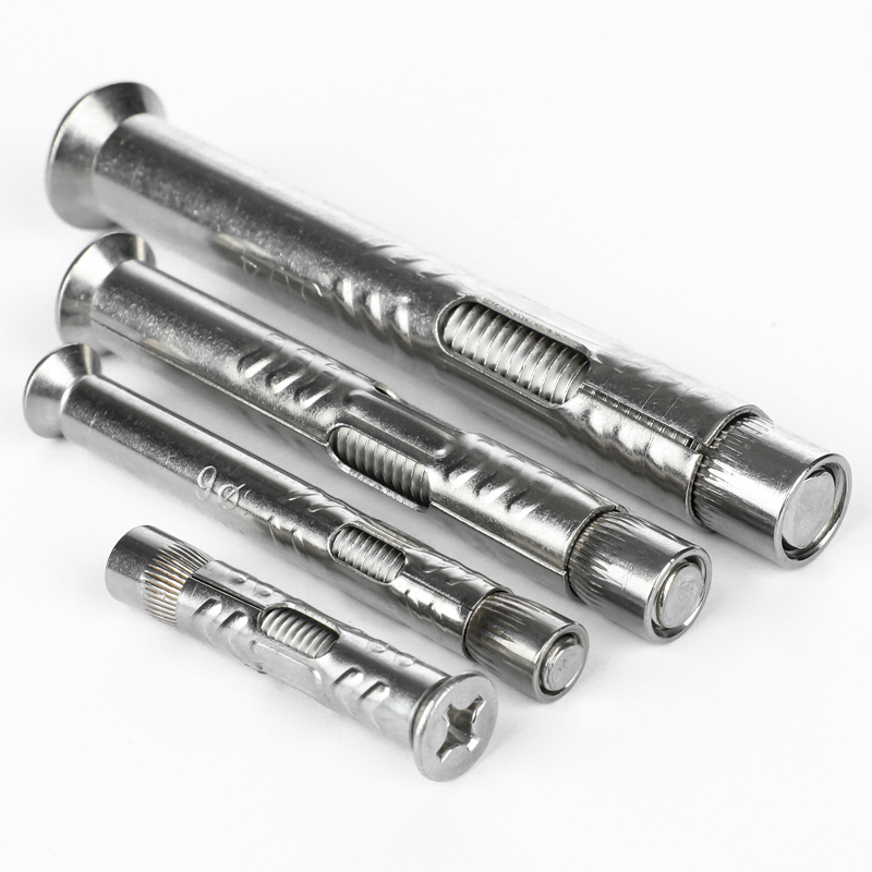 304不锈钢十字沉头内膨胀螺丝加长拉爆管平头内蓬胀螺丝盒装M6M8M - 图3