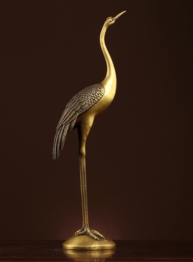 开运纯铜仙鹤摆件 落地r大号龟鹤延年长寿龟 客厅家居装饰祝寿铜