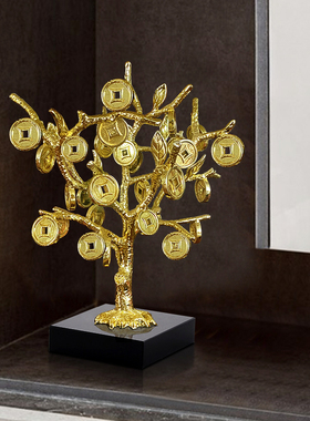 摇钱树摆件招财客厅玄关酒柜装z饰品办公室发财树开业礼物乔迁新