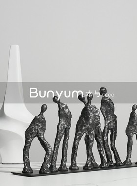 简约抽象b人物摆件家居客厅玄关柜酒店售楼处样板房间软装饰品