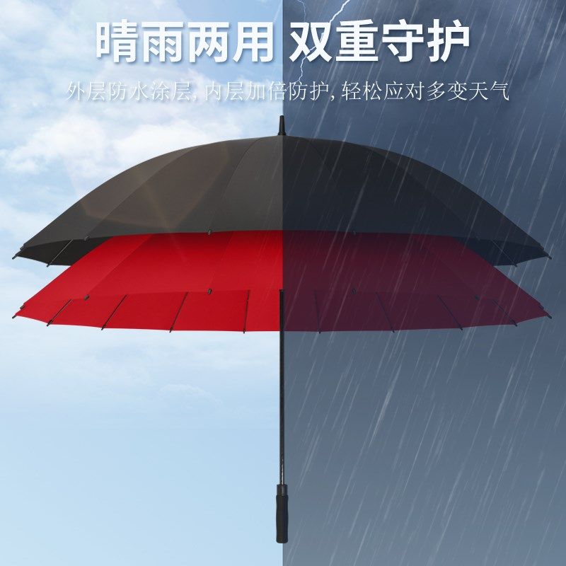 特大号自动雨伞长柄男女4双人6防B风加大加厚加固暴雨专用定制log - 图3