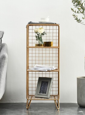 北欧极简is网红网格置物架多层架床头沙发书Q架柜收纳架储物落地